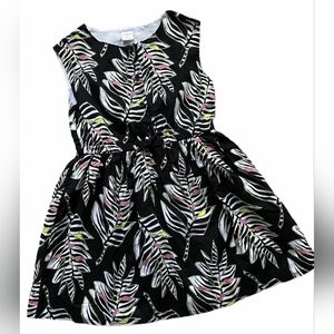Gymboree Black Tropical Print Palm Leaf Dress | 12-18M